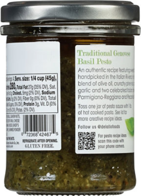 DeLallo Simply Pesto Traditional Basil Jar - 6 Oz - Image 6