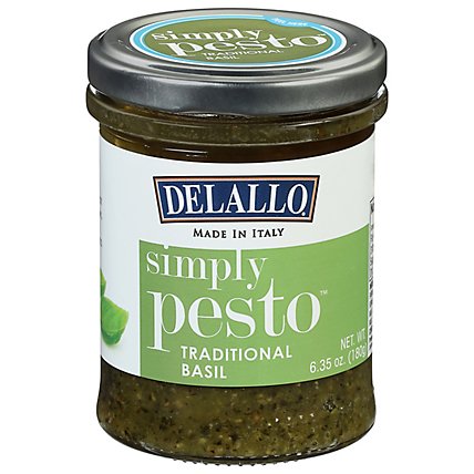 DeLallo Simply Pesto Traditional Basil Jar - 6 Oz - Image 1
