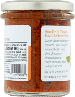 DeLallo Simply Pesto Sun-Dried Tomato Basil & Cheese Jar - 6.35 Oz - Image 6