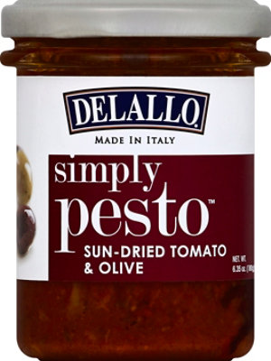 DeLallo Simply Pesto Sun-Dried Tomato & Olive Jar - 6.35 Oz - Image 2