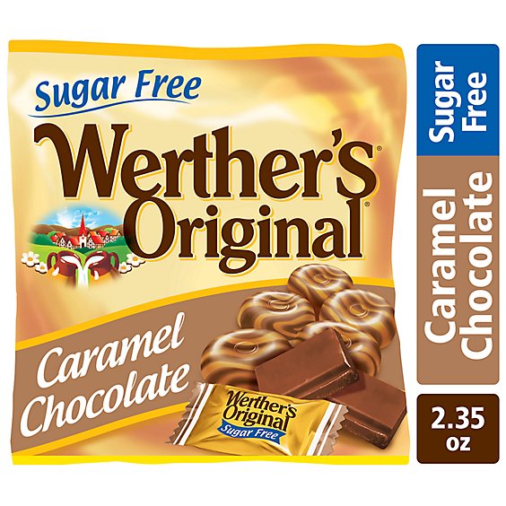 Werther's Original Hard Sugar Free Caramel Chocolate Candy - 2.35 Oz