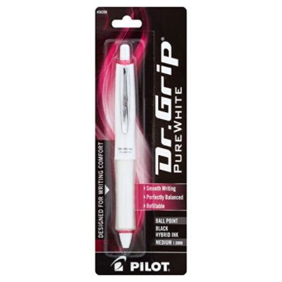 Pilot Pen Ball Point Dr Grip Pure White - Each - Image 1