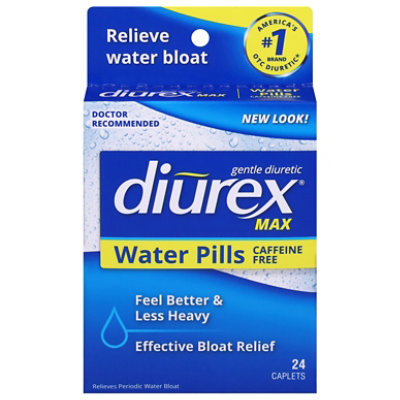 Diurex Max Water Caplets Caffeine Free - 24 Count