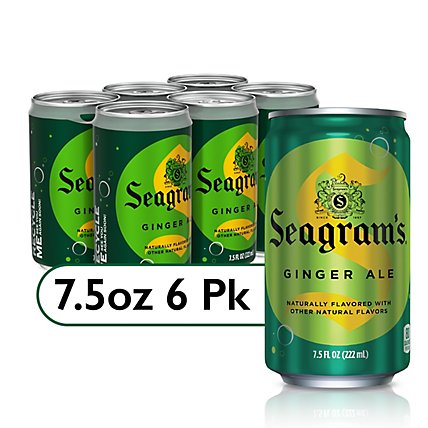 Seagrams Soda Pop Ginger Ale In Mini Cans - 6-7.5 Fl. Oz. - Image 1