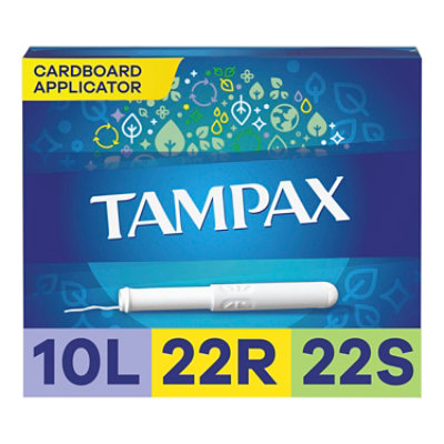 Tampax 10 Light 22 Regular 22 Super Absorbency Unscented Tampons - 54 Count - Image 1