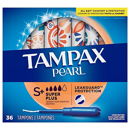 Tampax Pearl Super Plus Absorbency Unscented Tampons - 36 Count - Image 3