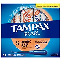 Tampax Pearl Super Plus Absorbency Unscented Tampons - 36 Count - Image 1