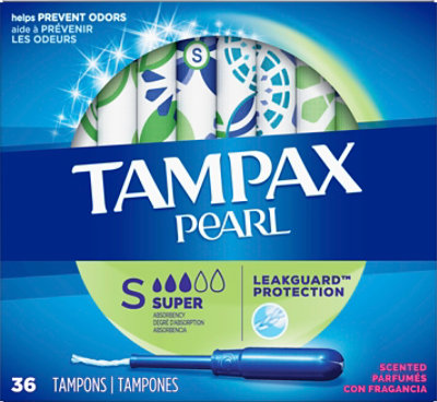 Tampax Pearl Tampons Super Absorbency Leak Guard Protection Scented - 36 Count - Image 2