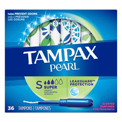 Tampax Pearl Tampons Super Absorbency Leak Guard Protection Scented - 36 Count