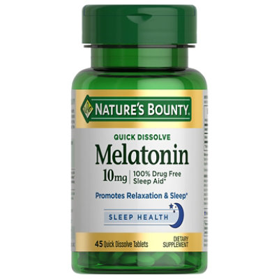 Natures Bounty Dietary Supplement Tablets Melatonin 10 mg - 45 Count