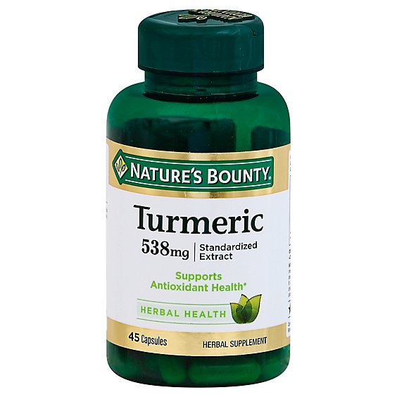 Natures Bounty Herbal Supplement Capsules Turmeric 538 mg - 45 Count