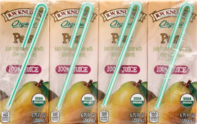 R.W. Knudsen Family Organic 100% Pear Juice - 4-6.75 Fl. Oz. - Image 3