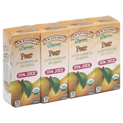 R.W. Knudsen Family Organic 100% Pear Juice - 4-6.75 Fl. Oz. - Image 1