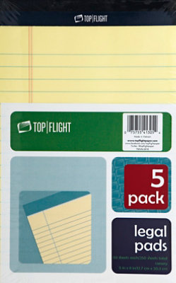 Top Flight Legal Pads Canary 5x8 Inch Pack - 5 Count - Image 2