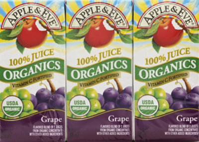 Apple & Eve 100% Juice Organic Grape - 3-6.75 Fl. Oz. - Image 2