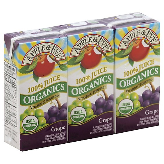 Apple & Eve 100% Juice Organic Grape - 3-6.75 Fl. Oz.