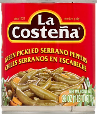 La Costena Serrano Peppers Green Pickled Can - 26 Oz - Image 2