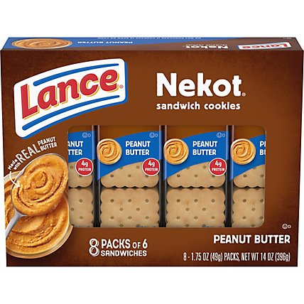 Lance Nekot Cookies Sandwiches Peanut Butter On-the-Go Packs - 8 - 14 Oz. - Image 2