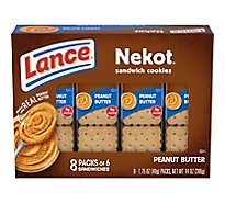 Lance Nekot Peanut Butter Sandwich Cookies Individually Wrapped Pack 8 Count - 14 Oz