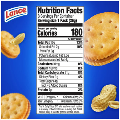 Lance Malt with Peanut Butter Sandwich Crackers - 8 Ct - 1.29 Oz - Image 4