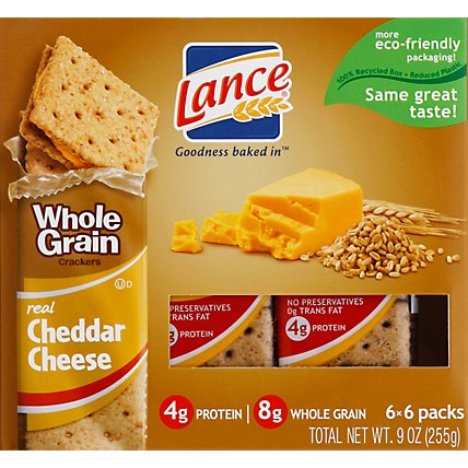 Lance Cracker Sandwiches Whole Grain Cheddar Cheese 6x6 Packs - 9 Oz - Image 2