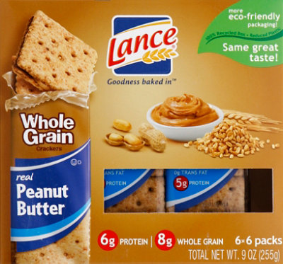 Lance Cracker Sandwiches Whole Grain Peanut Butter - 6 - 9.1 Oz - Image 2