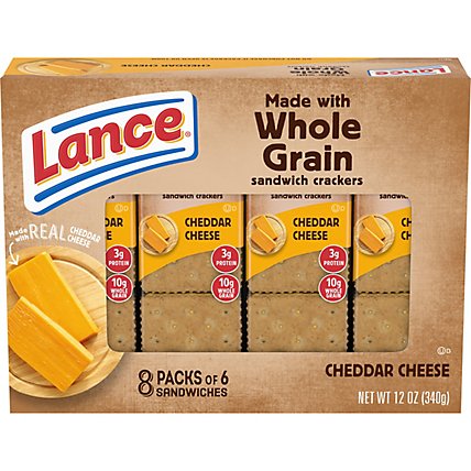 Lance Cracker Sandwiches Whole Grain On-the-Go Packs Cheddar Cheese - 8 - 12 Oz - Image 2
