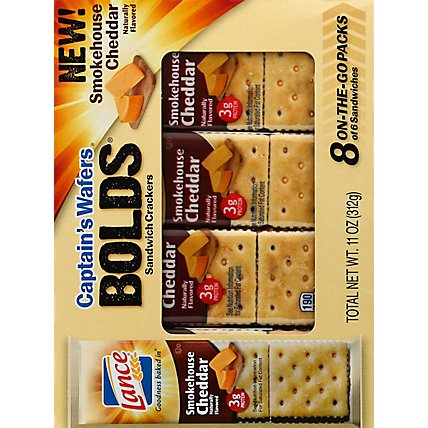 Lance Captains Wafers Crackers Sandwiches Smokehouse Cheddar 8 Count - 11 Oz - Image 3