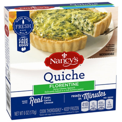 Nancy's Florentine Quiche with Eggs Swiss Cheese & Spinach Frozen Meal Box - 6 Oz - Image 3