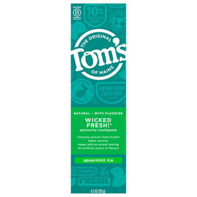 Toms Of Maine Toothpaste Wicked Fresh! Spearmint Ice Fluoride - 4.7 Oz