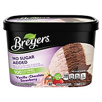 Breyers No Sugar Added Vanilla Chocolate Strawberry Frozen Dairy Dessert - 48 Oz - Image 3