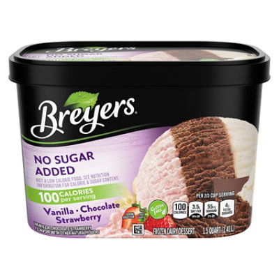 Breyers No Sugar Added Vanilla Chocolate Strawberry Frozen Dairy Dessert - 48 Oz - Image 3