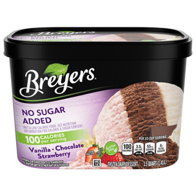 Breyers No Sugar Added Vanilla Chocolate Strawberry Frozen Dairy Dessert - 48 Oz - Image 2