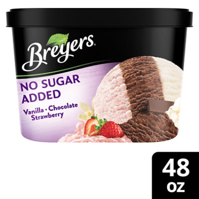 Breyers No Sugar Added Vanilla Chocolate Strawberry Frozen Dairy Dessert - 48 Oz - Image 1