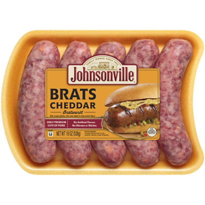 Johnsonville Brats Cheddar Bratwurst 5 Links - 19 Oz
