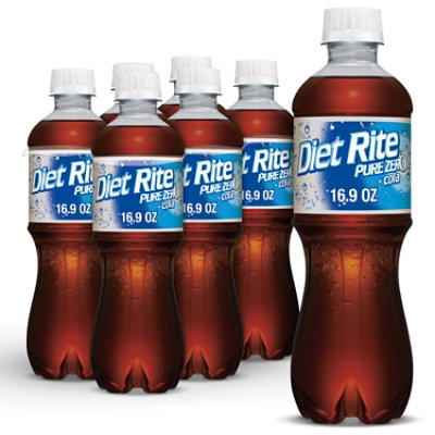 Diet Rite Cola Soda Bottle - 6-0.50 Liter - Image 1