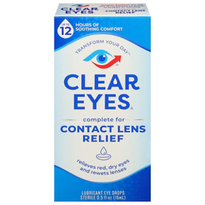 Clear Eyes Eye Drops Contact Lens Multi-Action Relief - 0.5 Fl. Oz.