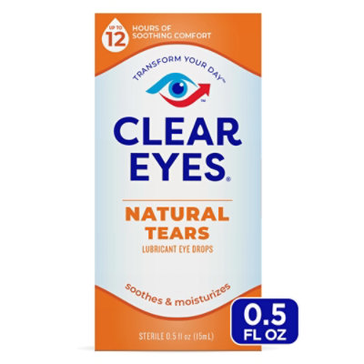 Clear Eyes Eye Drops Lubricant Natural Tears - 0.5 Fl. Oz.