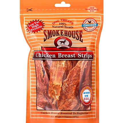 Smokehouse Dog Treats Chicken Strips Breast Pouch - 8 Oz