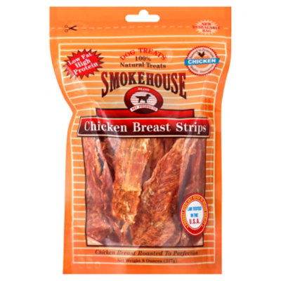 Smokehouse Dog Treats Chicken Strips Breast Pouch - 8 Oz - Image 1