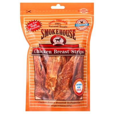 Smokehouse Dog Treats Chicken Strips Breast Pouch - 8 Oz