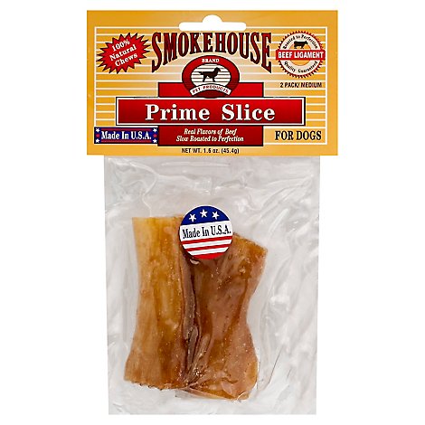 Smokehouse Dog Treats Prime Slice Beef Ligament Medium 2 Count - 1.6 Oz