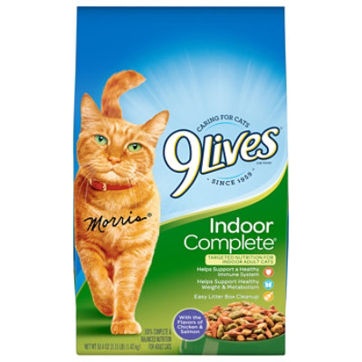 9Lives Cat Food Dry Indoor Complete Chicken & Salmon Bag - 3.15 Lb