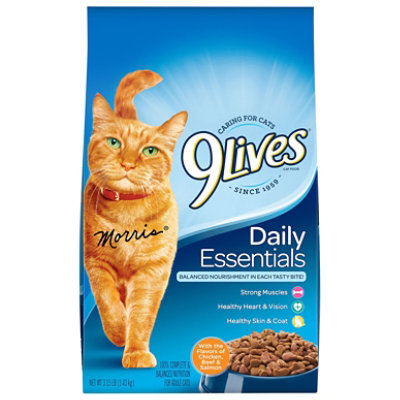 9Lives Cat Food Dry Daily Essentials Chicken Beef & Salmon Bag - 50.4 Oz - Image 3