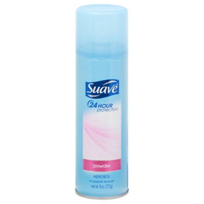 Suave Antiperspirant Deodorant Aerosol 24 Hour Protection Powder - 6 Oz