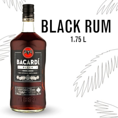 Bacardi Black Gluten Free Rum - 1.75 Liter - Image 1