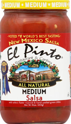 El Pinto Salsa All Natural Medium Jar - 16 Oz - Image 2