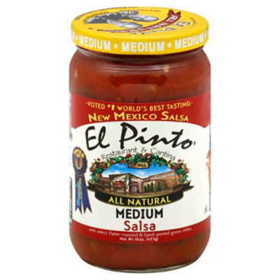 El Pinto Salsa All Natural Medium Jar - 16 Oz - Image 1