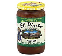 El Pinto Salsa All Natural Medium Green Chile Jar - 16 Oz