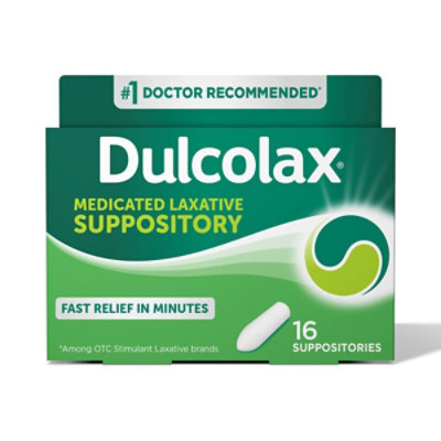 Dulcolax Medicated Stimulant Laxative Suppositories - 16 Count - Image 1